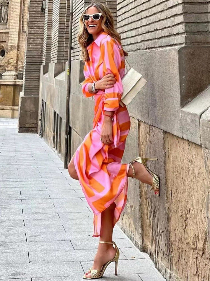 Lorena | Bold Wrap Midi Dress
