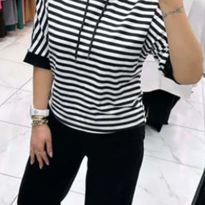 Marina | Striped Top & Solid Trousers Set