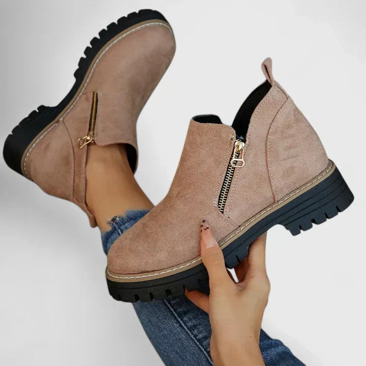 Chunky Zip Ankle Boots