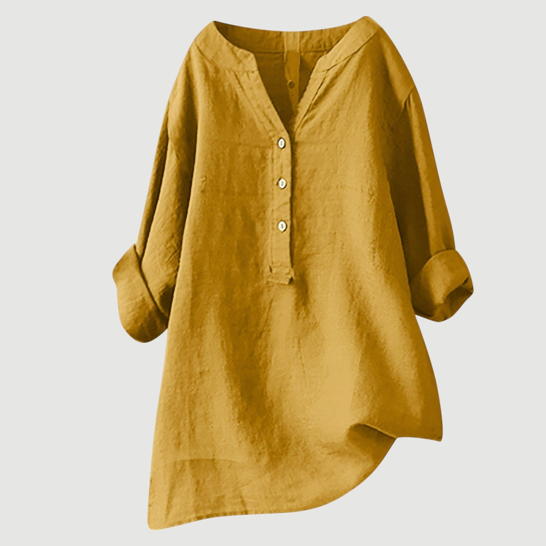 Rhea | Relaxed Button-Down Tunic Top