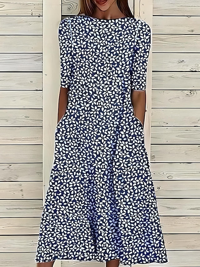 Camille | Elegant Floral Swing Dress